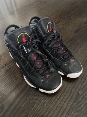 Jordan Kids Black and Red Basketball Sneakers